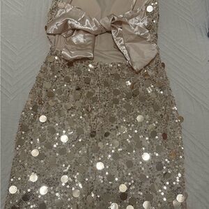 Glamorous Sequin Bow Mini Dress